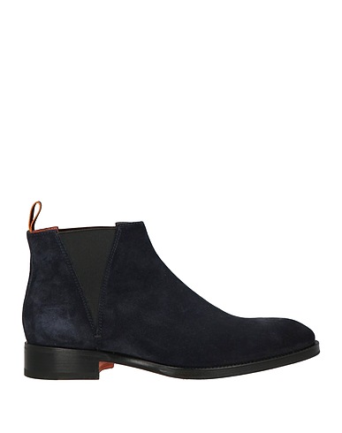 SANTONI Ankle boots BLU NOTTE Leather, Elastic fibres