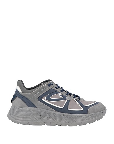 ALBERTO GUARDIANI Sneakers Grey Leather, Textile fibers