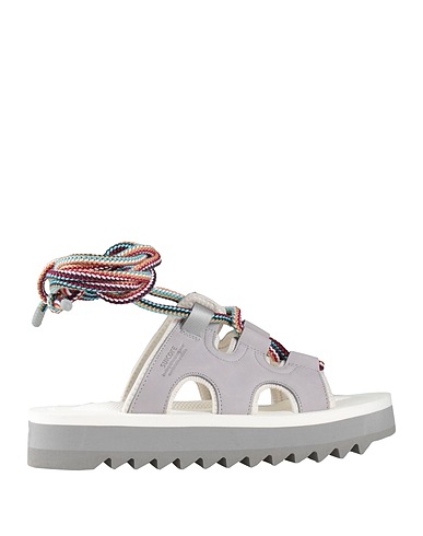 SUICOKE Sandalen Hellgrau Leder, Gewebefasern