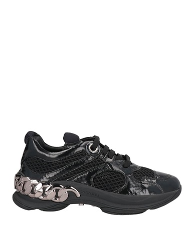 CASADEI Sneakers Black Leather, Textile fibers