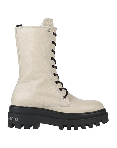 CALVIN KLEIN JEANS Ankle boot Light grey Leather