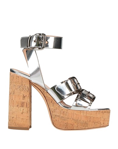 AGL Mules and clogs Silver Leather