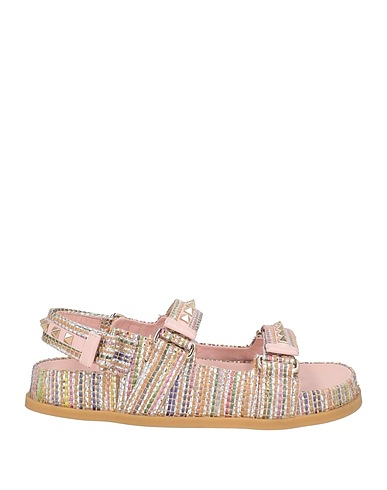VALENTINO GARAVANI Sandals Light pink Leather, Textile fibers