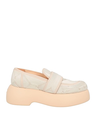AGL Loafers Beige Leather, Textile fibres