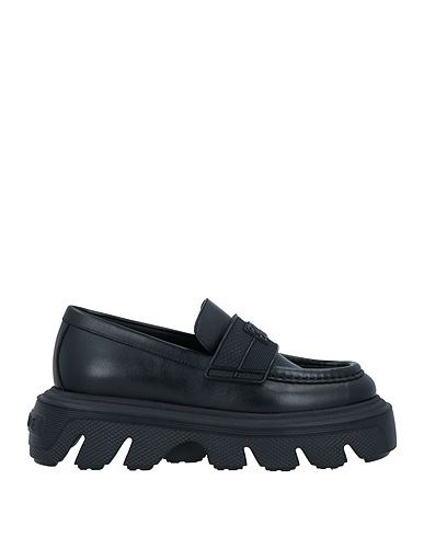 CASADEI Loafers Black Leather, Other Fibres