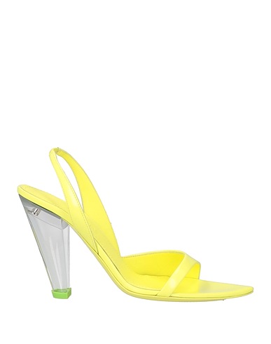 3JUIN Sandals Lime green Leather