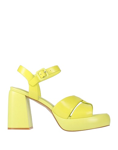 JEANNOT Sandals Lime green Leather