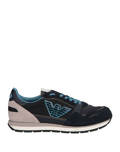 EMPORIO ARMANI Sneakers Navy Cow leather, Polyester