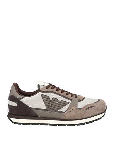 EMPORIO ARMANI Sneakers Lead Cow leather, Polyester