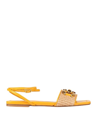 BALDININI Sandals Marigold Leather, Textile fibers