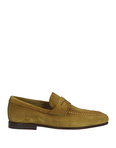 SANTONI Loafers GOODYEAR Military green Leather