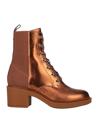 GIANVITO ROSSI Bottine Cuivre Cuir, Fibres textiles