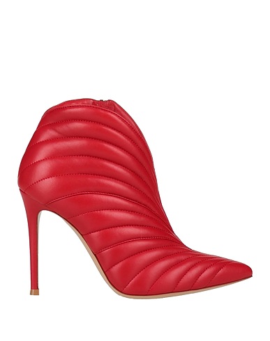 GIANVITO ROSSI ショートブーツ レッド 革（なめし加工）