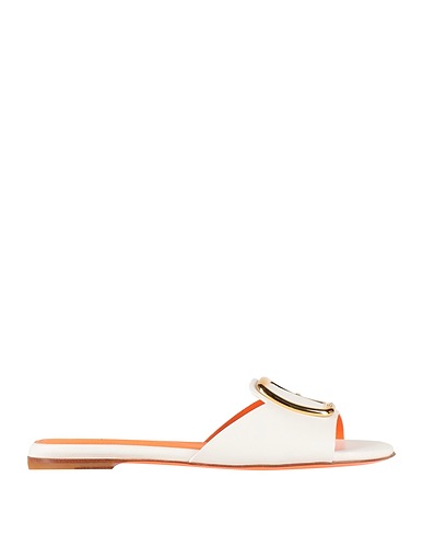 SANTONI Sandals White Leather
