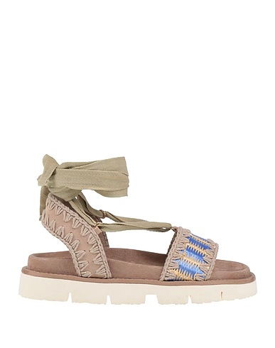 MOU Sandals Light blue Bull skin, Textile fibers