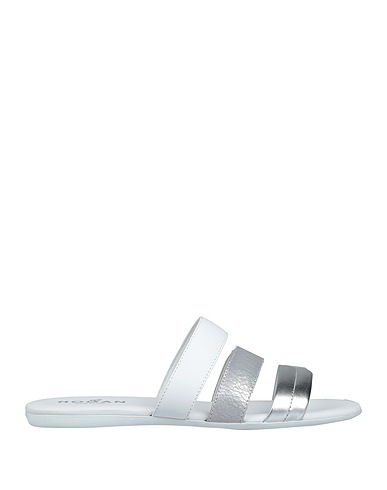HOGAN Sandals Silver Leather