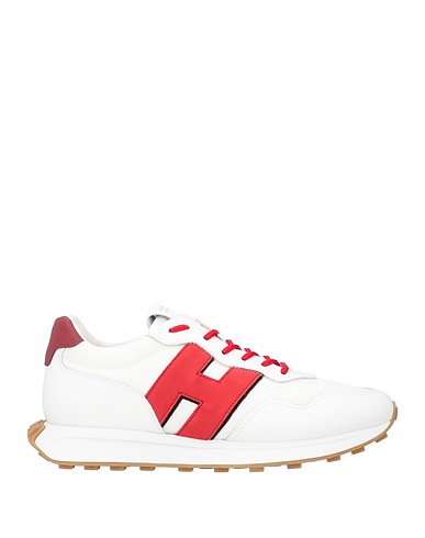 HOGAN Sneakers White Leather, Textile fibres