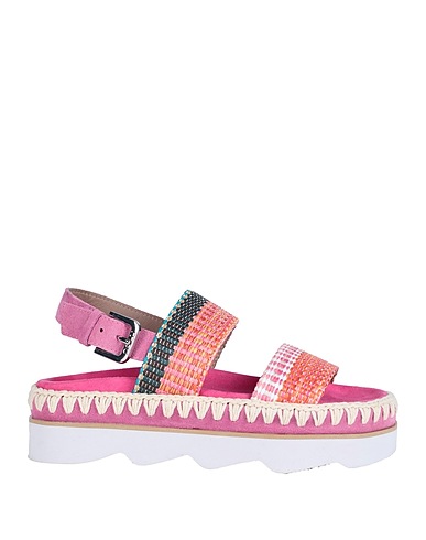 MOU Sandals Fuchsia Bull skin, Textile fibres