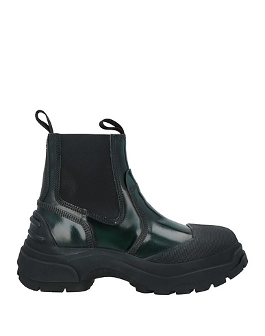 MAISON MARGIELA Ankle boot Dark green Leather, Textile fibres