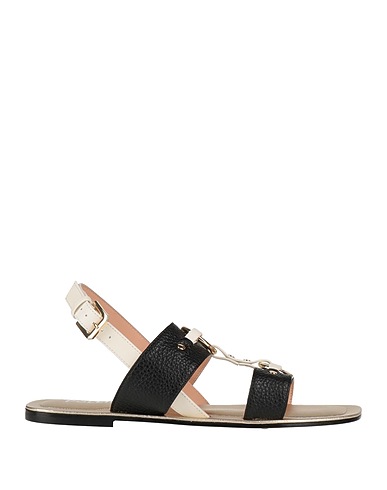 POLLINI Sandals Black Calfskin