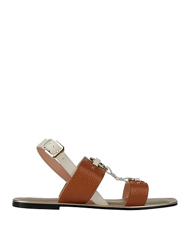 POLLINI Sandals Tan Calfskin