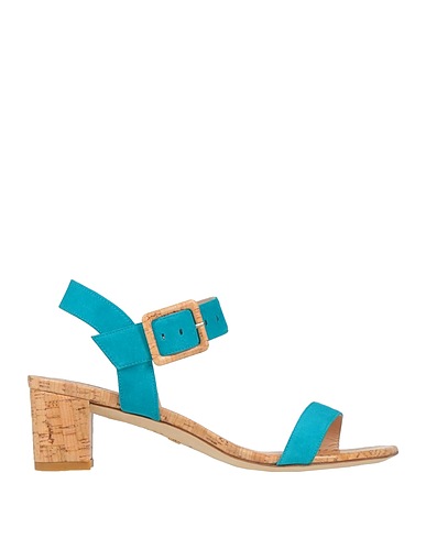 STUART WEITZMAN Sandali Turchese Pelle, Altre Fibre
