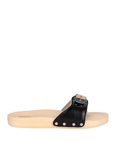SCHOLL Mules und Clogs Schwarz Leder, Holz