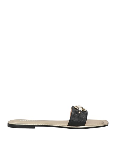 POLLINI Sandals Black Calfskin