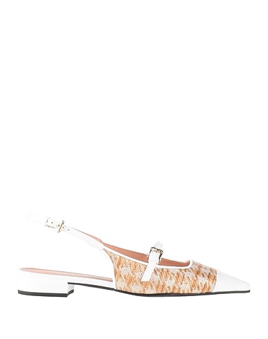 POLLINI Footwear White Leather, Textile fibers