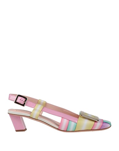 ROGER VIVIER Escarpins Rose Cuir, Fibres textiles