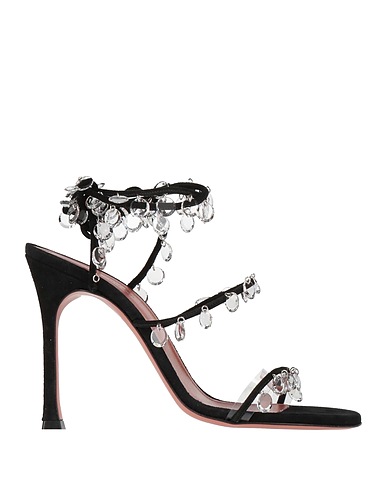 AMINA MUADDI Sandals Black 90% Goat skin, 10% PVC - Polyvinyl chloride