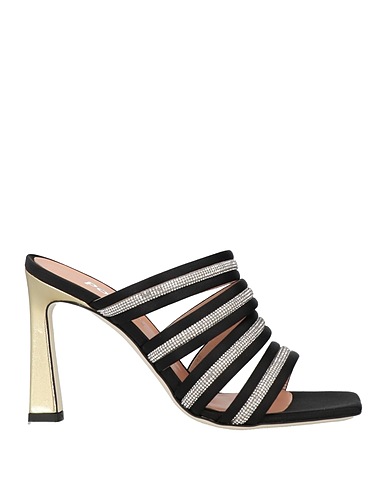 POLLINI Sandals Black Textile fibres