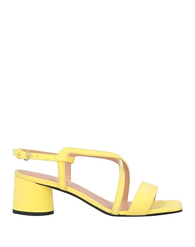 POLLINI Sandals Pastel yellow Leather