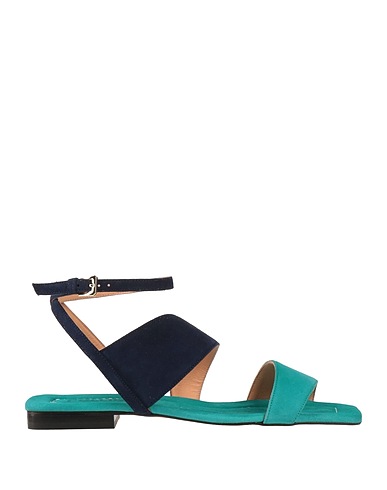 POLLINI Sandals Turquoise Leather