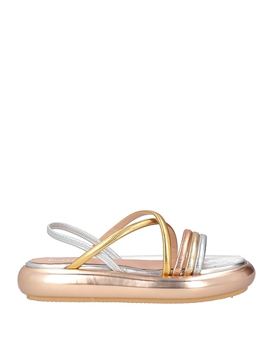 POLLINI Sandals Silver Leather