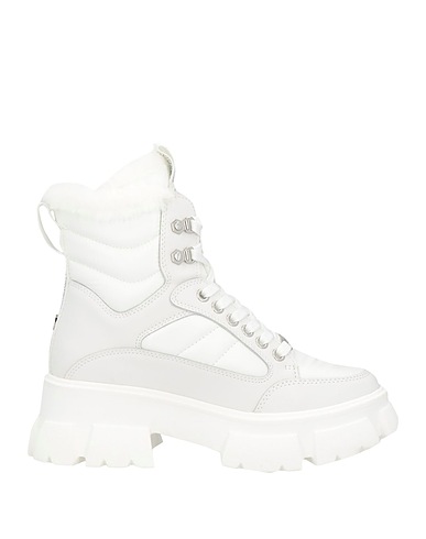 STEVE MADDEN Ankle boot White Leather, Technical fibres