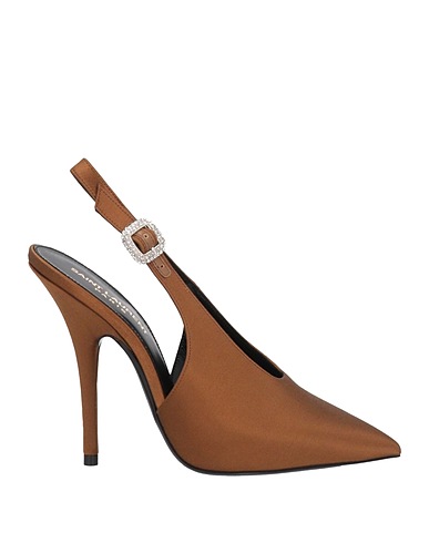 SAINT LAURENT Court Chocolate brown Textile fibres