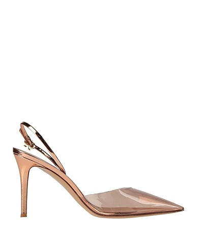 GIANVITO ROSSI Pump Rose gold 50% PVC - Polyvinyl chloride, 50% Calfskin