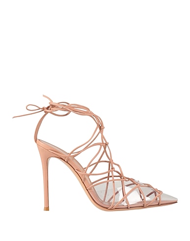 GIANVITO ROSSI Court Blush Leather, Textile fibres