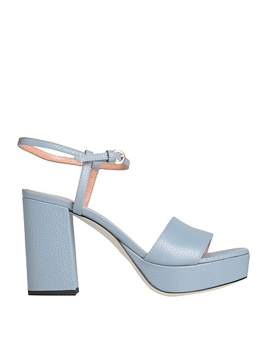 POLLINI Sandals Light blue Leather