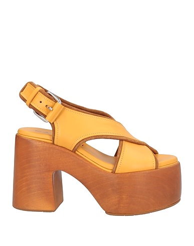 CASADEI Mules and clogs Camel Leather, Wood