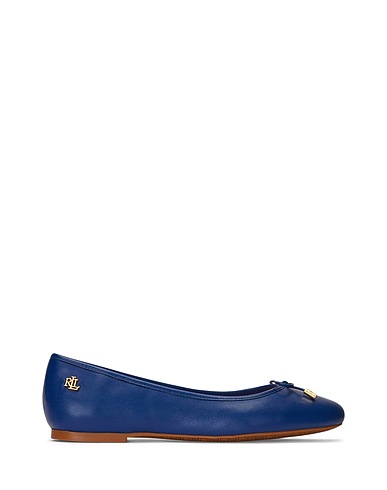 LAUREN RALPH LAUREN バレリーナ  JAYNA NAPPA LEATHER FLAT 
 ブルー 革（なめし加工） 100%