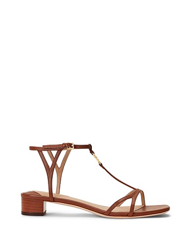 LAUREN RALPH LAUREN Sandals  FALLON NAPPA LEATHER SANDAL 
 Brown 100% Leather