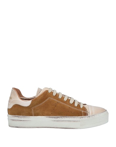 BALDININI Sneakers Brown Leather, Textile fibers