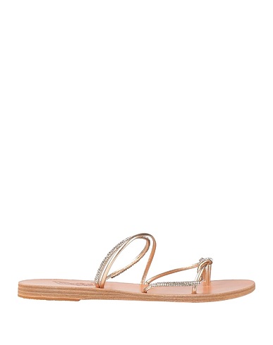 ANCIENT GREEK SANDALS Flip flops Gold Textile fibres