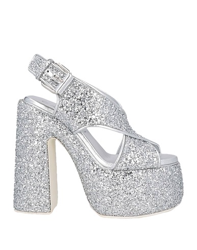 CASADEI Sandals Silver Textile fibers
