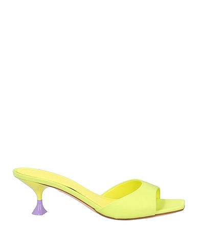 3JUIN Sandals Lime green Textile fibres, Leather