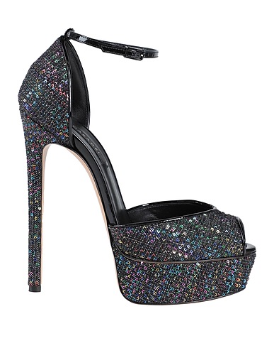 CASADEI Sandals Black Textile fibres