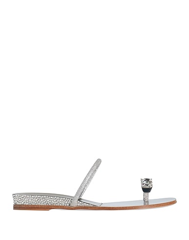 CASADEI Flip flops Silver Textile fibres