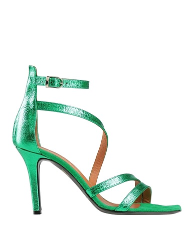 VIA ROMA 15 Sandals Emerald green Leather